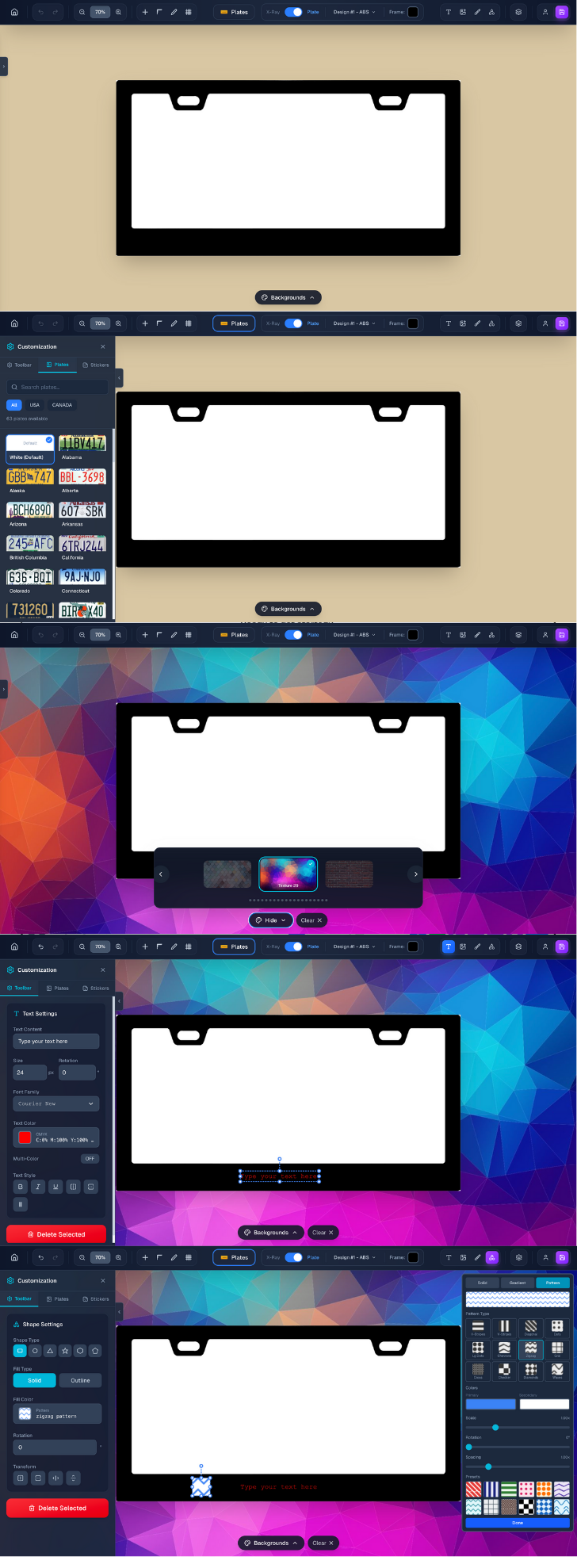 License Plate Designer Visual Configurator Platform
