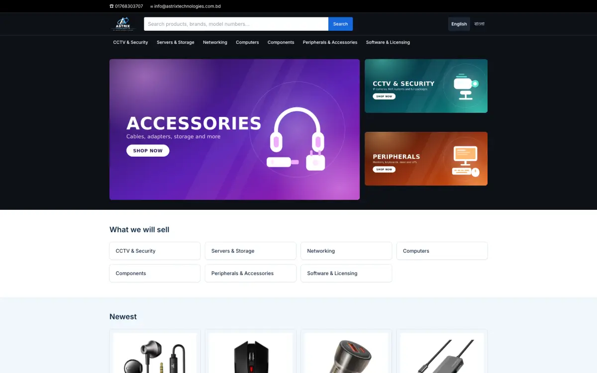 Startseite von astrixtechnologies.com.bd